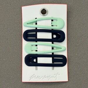 Free People Mint and Navy Hair Clips